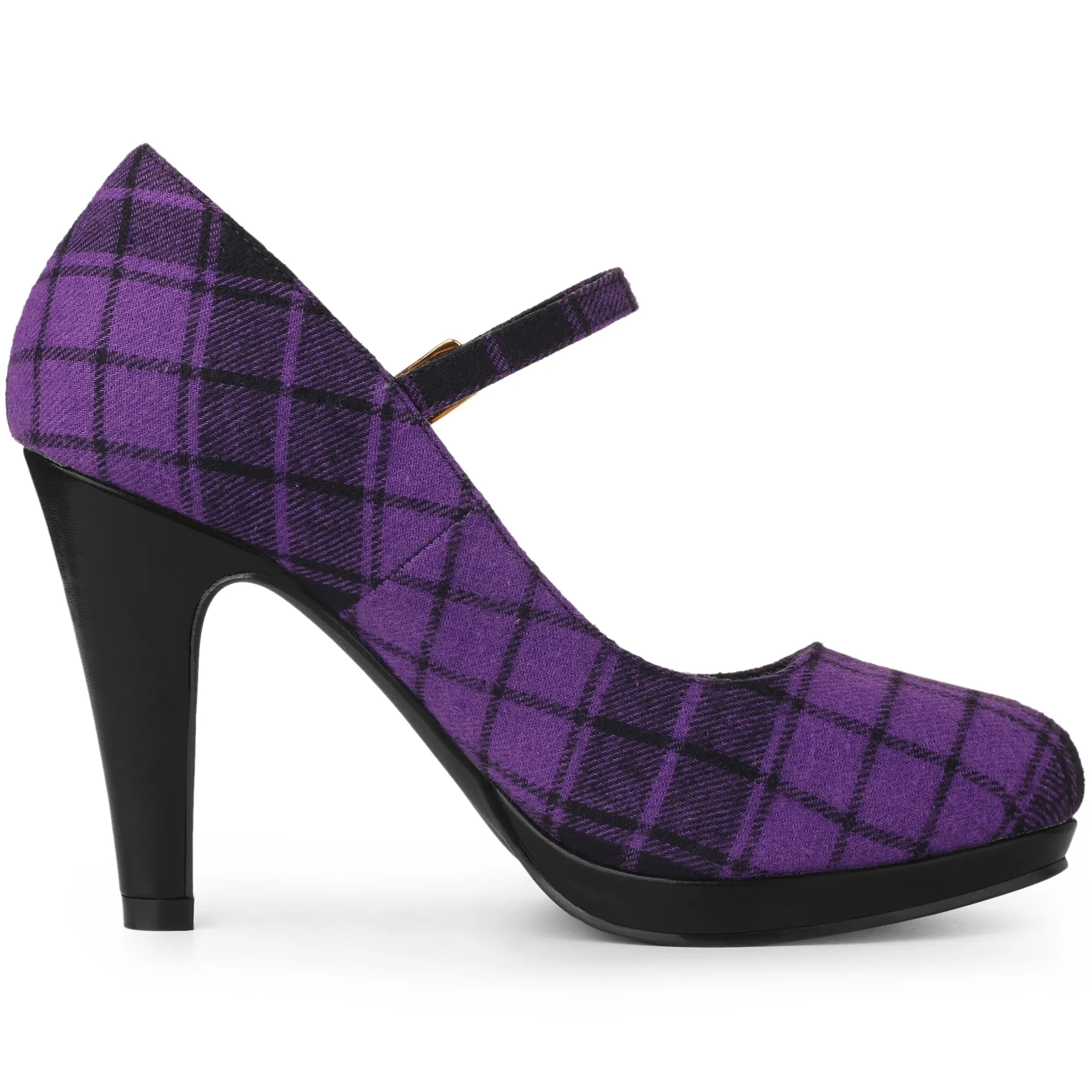 Houndstooth Platform Stiletto Heel Mary Janes Pumps