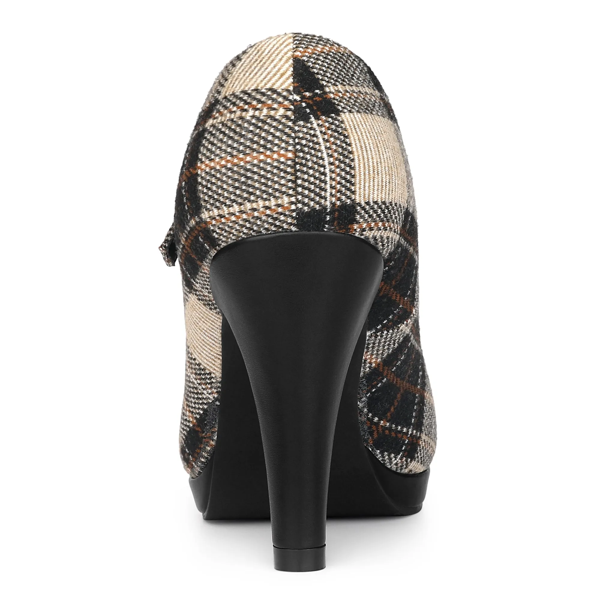 Houndstooth Platform Stiletto Heel Mary Janes Pumps