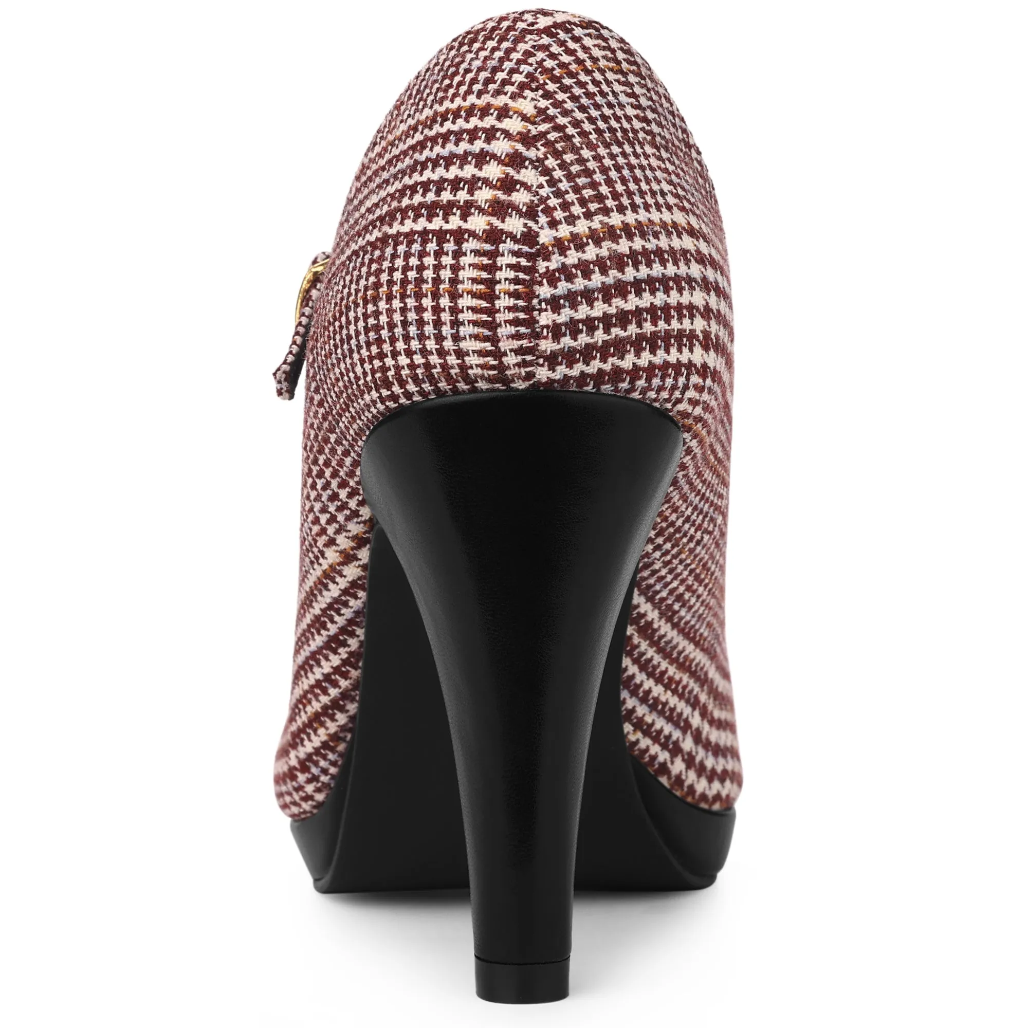 Houndstooth Platform Stiletto Heel Mary Janes Pumps