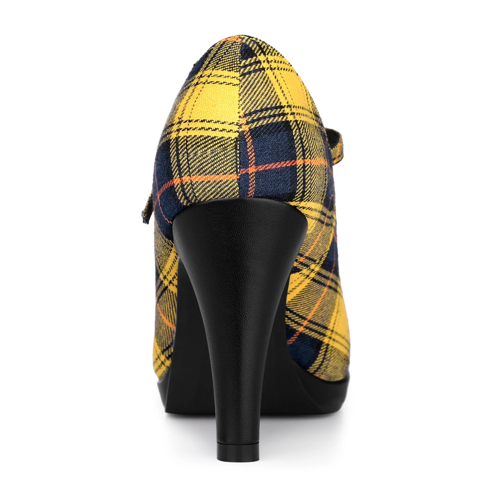 Houndstooth Platform Stiletto Heel Mary Janes Pumps