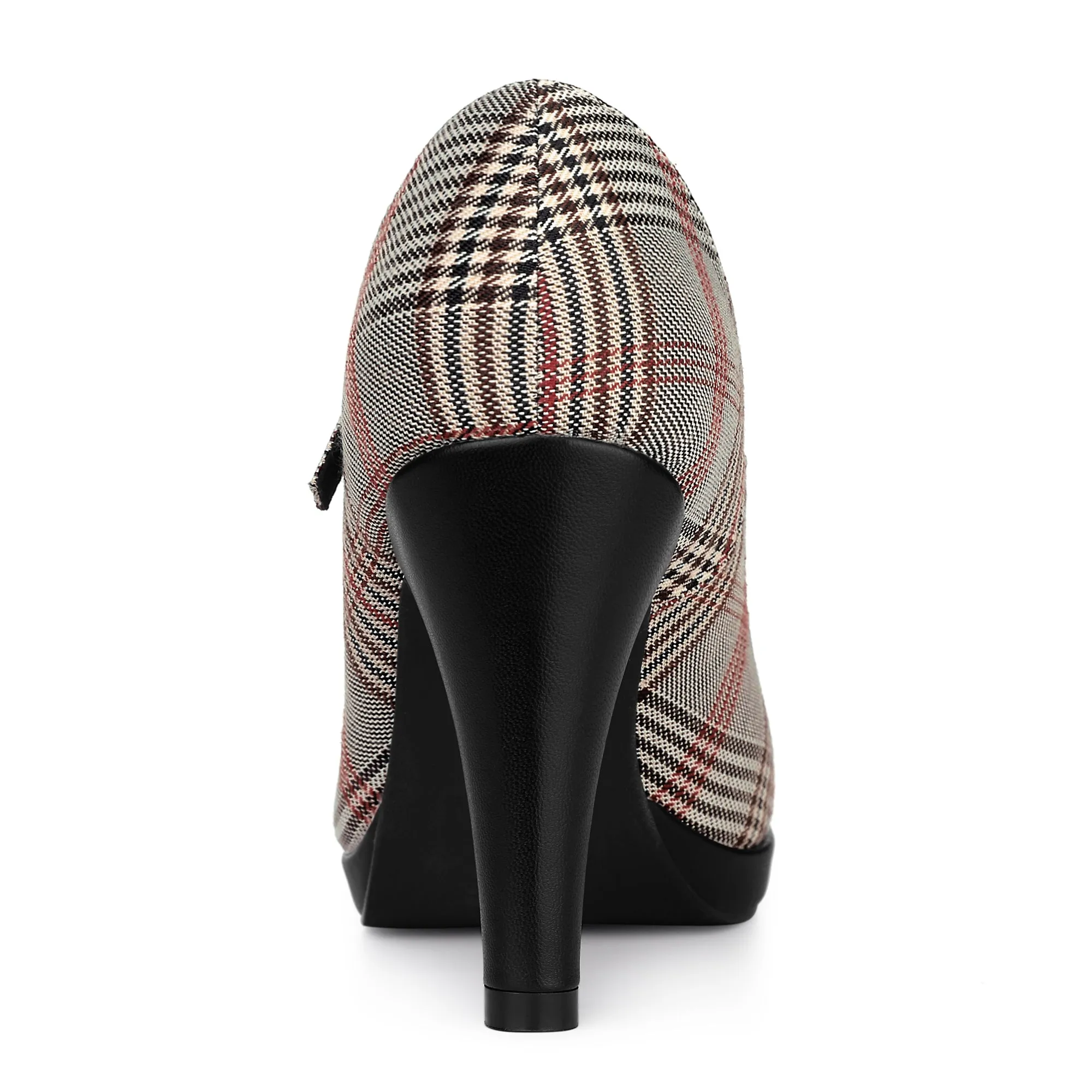 Houndstooth Platform Stiletto Heel Mary Janes Pumps