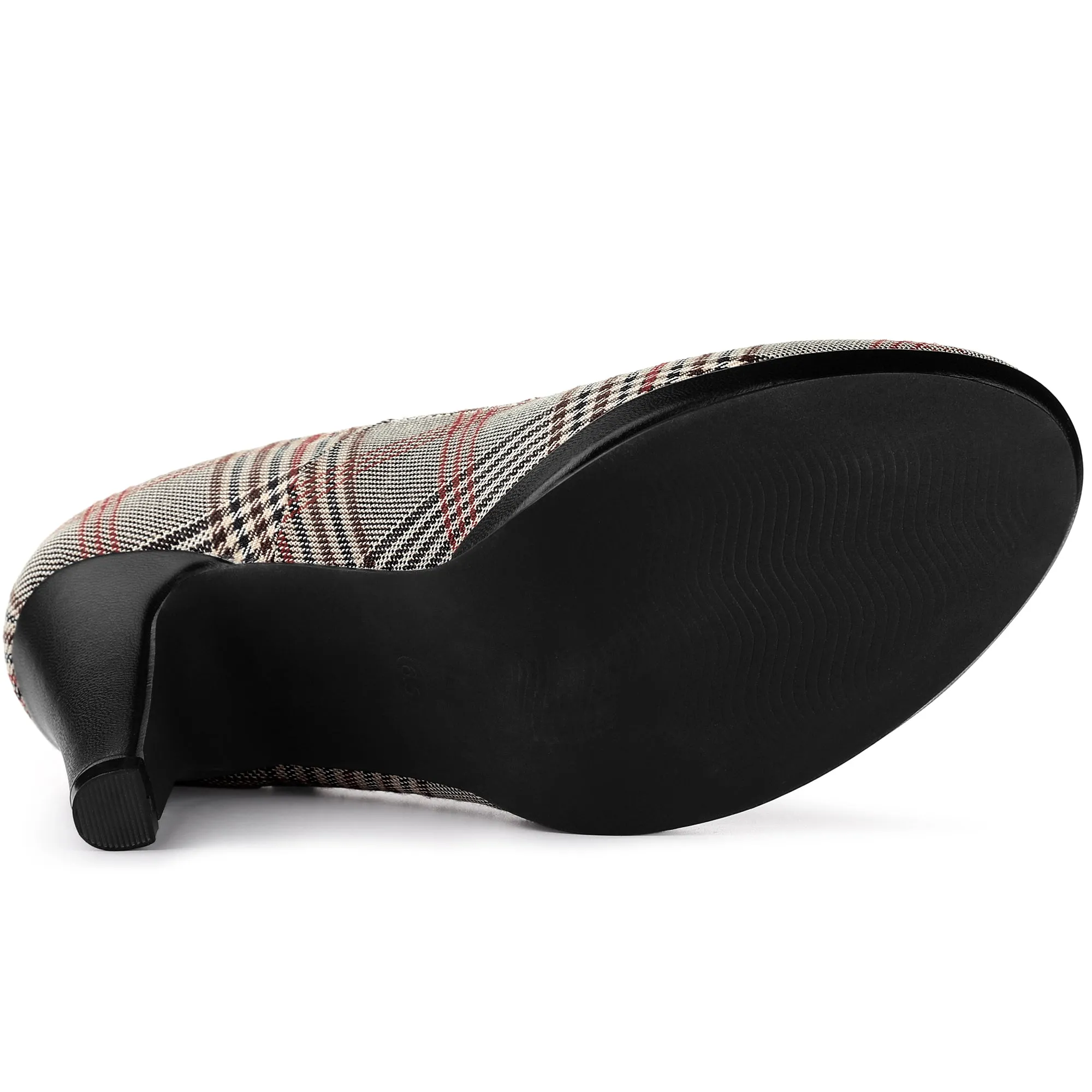 Houndstooth Platform Stiletto Heel Mary Janes Pumps