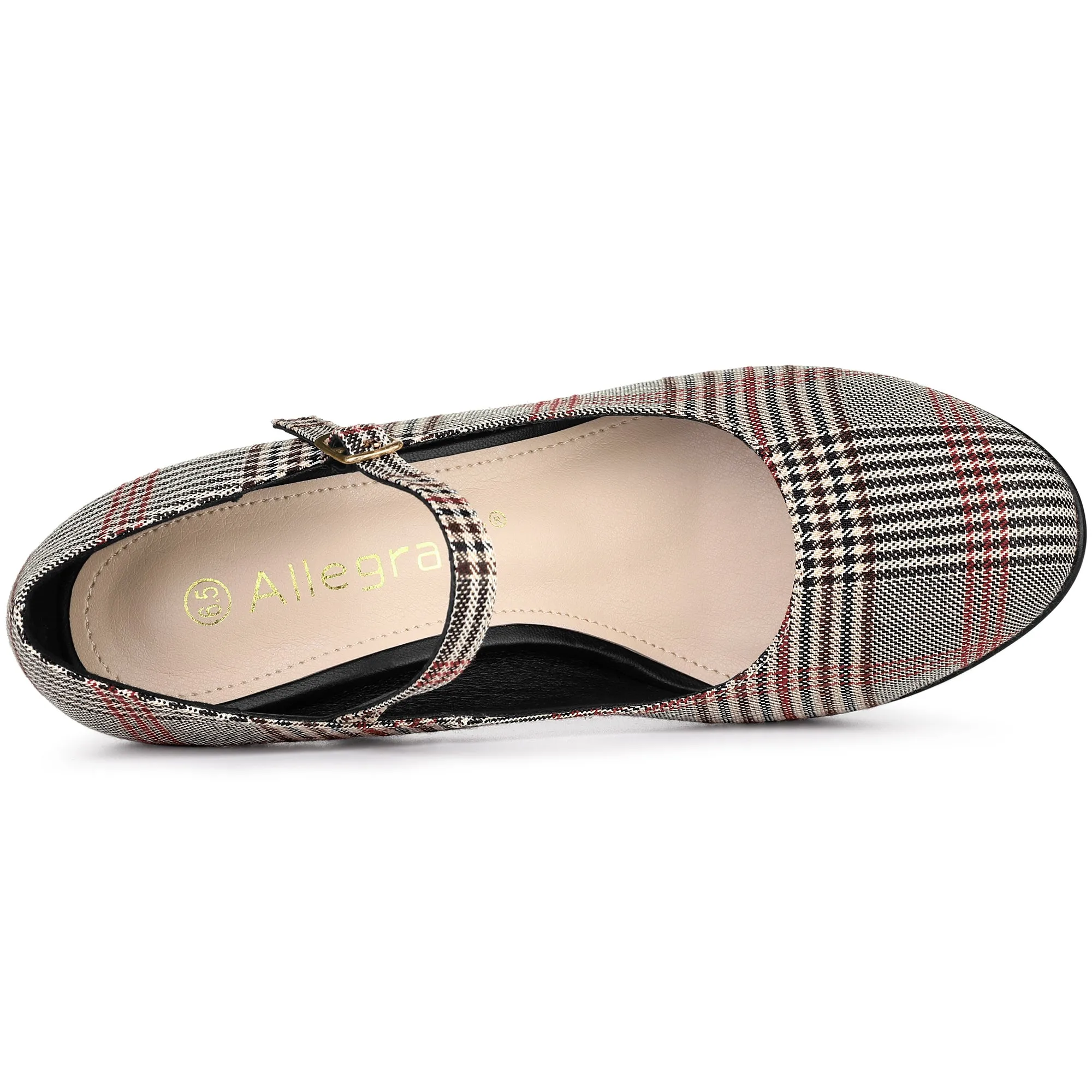 Houndstooth Platform Stiletto Heel Mary Janes Pumps