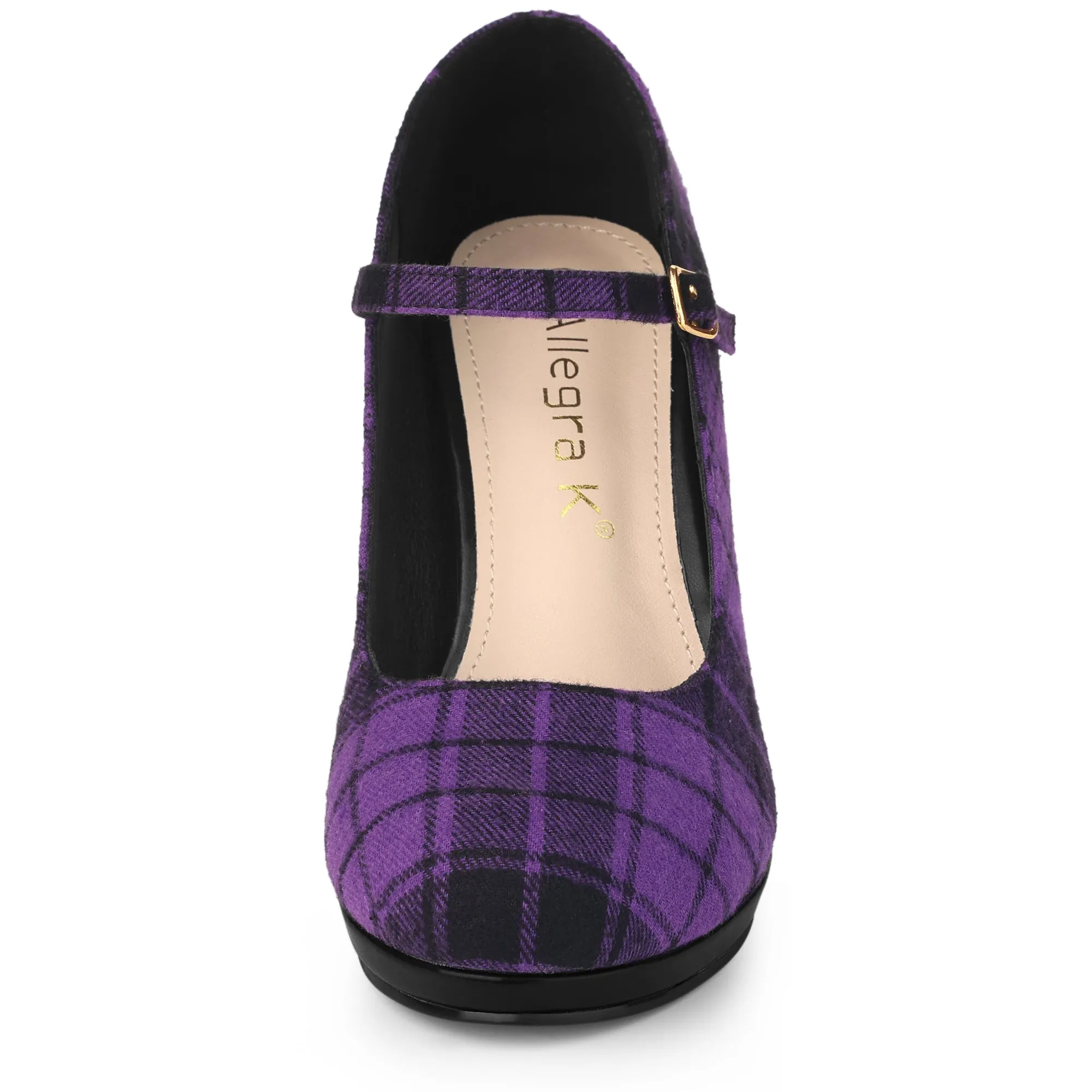 Houndstooth Platform Stiletto Heel Mary Janes Pumps