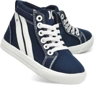 Hurley Kids Toddlers Elastic Laces Canvas Sneakers  High Cut Skateboarding Shoes for Toddlers and Little Kids, Sports Shoes for Boys and Girls, Sports Shoes for School Tate