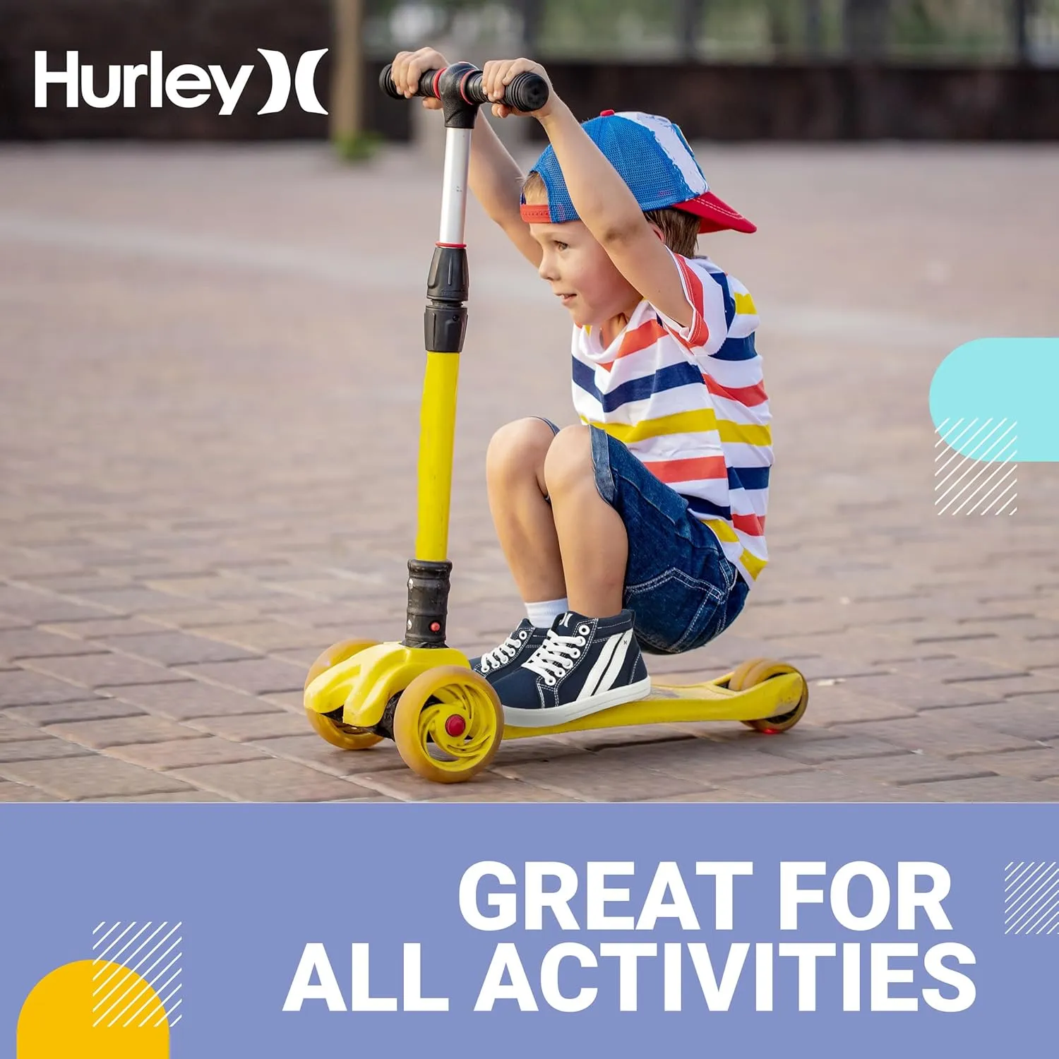Hurley Kids Toddlers Elastic Laces Canvas Sneakers  High Cut Skateboarding Shoes for Toddlers and Little Kids, Sports Shoes for Boys and Girls, Sports Shoes for School Tate