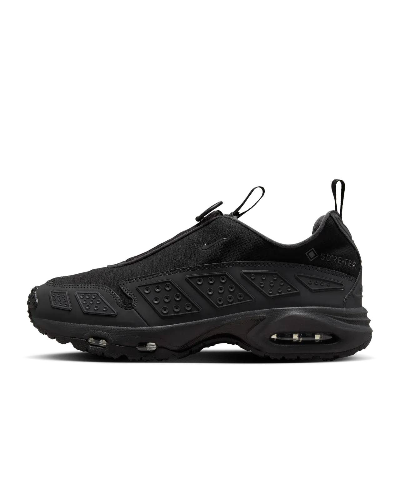 Nike Air Max SNDR GORE-TEX Black and Dark Smoke Grey Rocker Sole Tech Smooth Leather