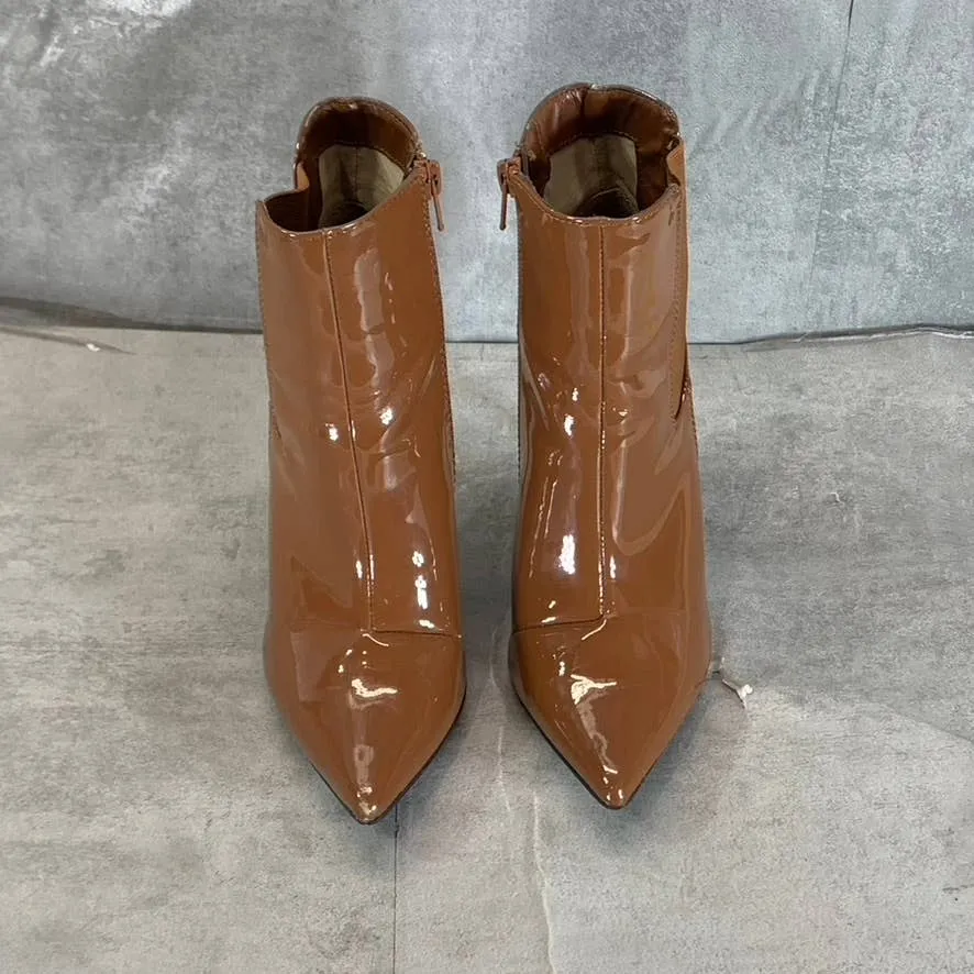 INC INTERNATIONAL CONCEPTS Women's Cognac Patent Katalina Stiletto Booties SZ5.5