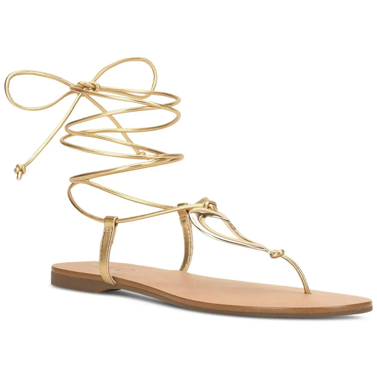 INC Womens Ganesa Faux Leather Ankle Tie Gladiator Sandals