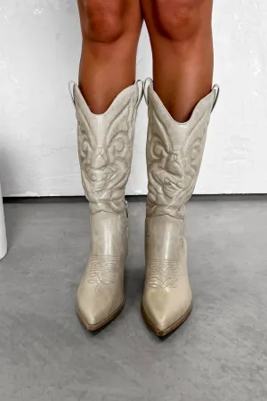 INDIANA Cowboy Western Boots - Beige