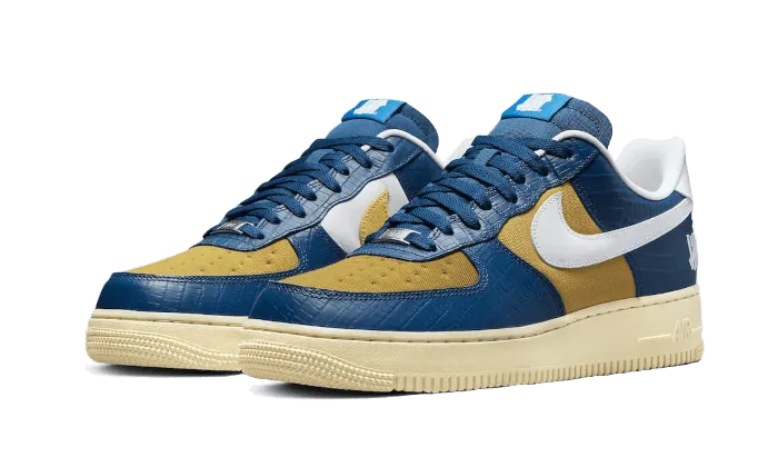 Quick lace Relax Days Nike Air Force 1 Low SP Undefeated 5 On It Blue Yellow Croc