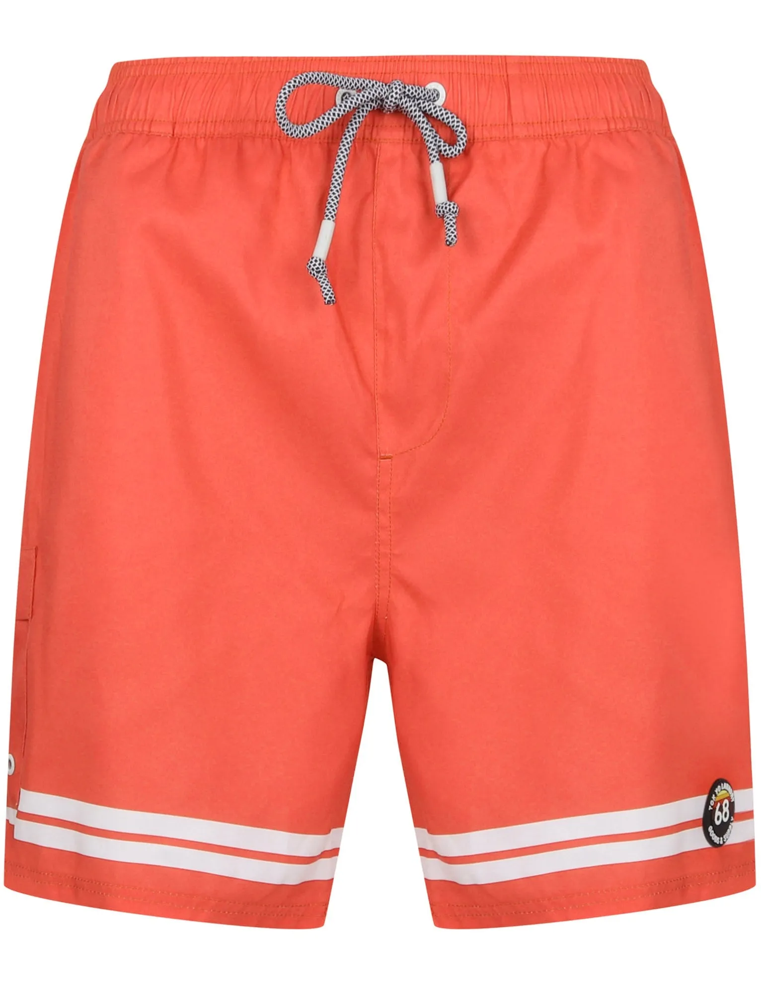 Jafari Swim Shorts With Free Matching Flip Flops In Cayenne - Tokyo Laundry