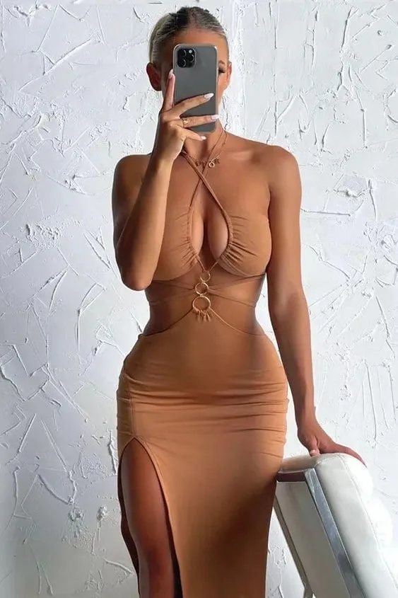 Jessica Bara Jackie Cut Out Midi Dress