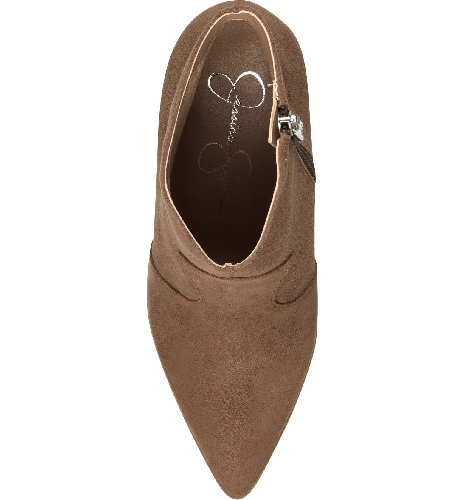 Jessica Simpson Crais Tobacco Brown Pointed Toe Platform Heeled Wedge Booties
