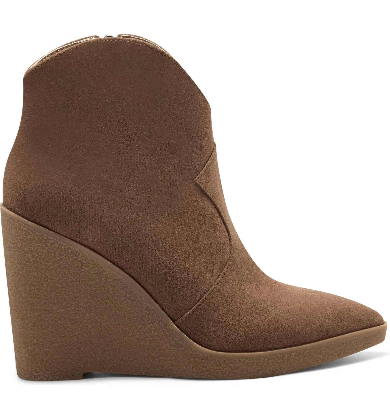 Jessica Simpson Crais Tobacco Brown Pointed Toe Platform Heeled Wedge Booties
