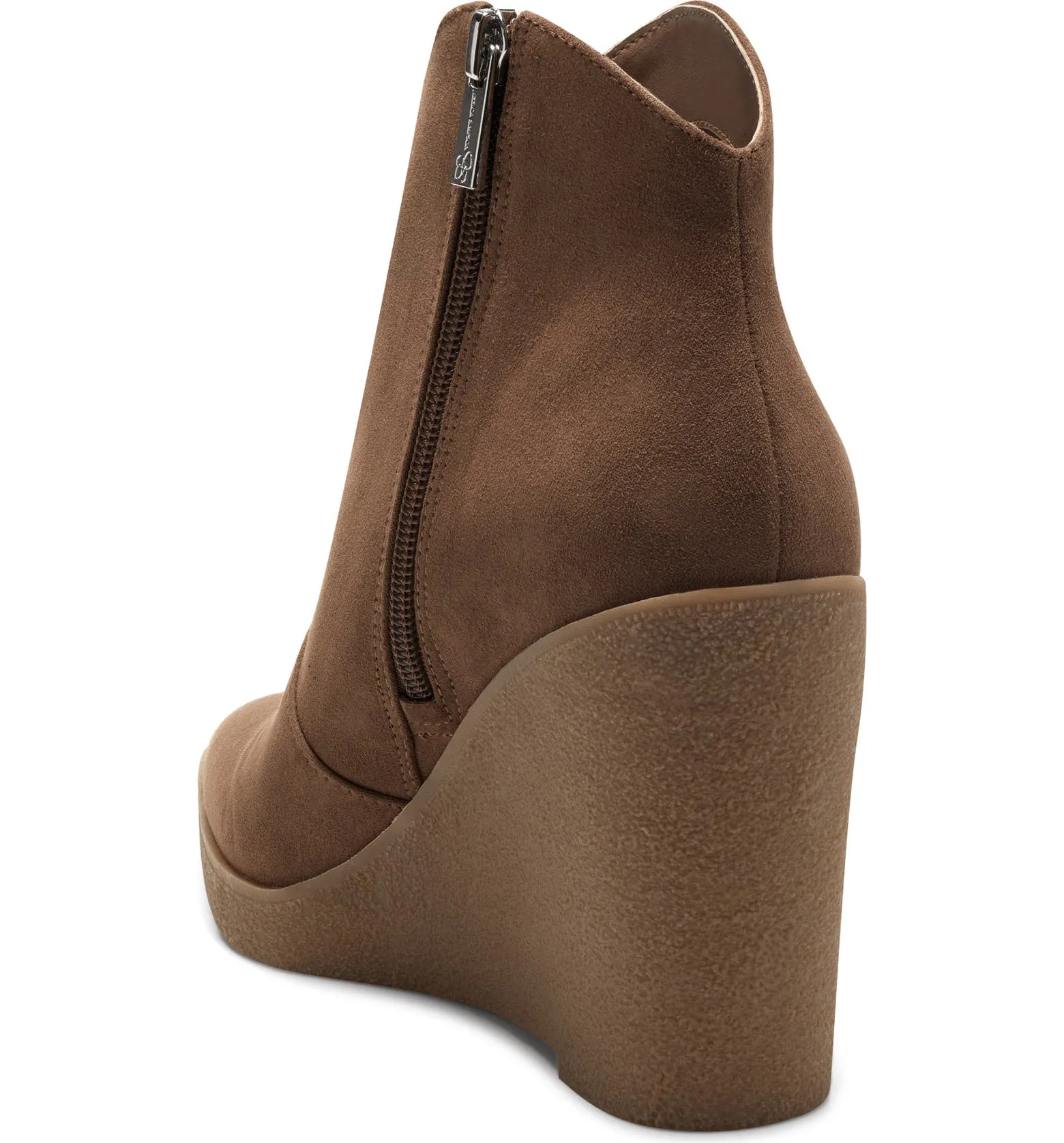Jessica Simpson Crais Tobacco Brown Pointed Toe Platform Heeled Wedge Booties