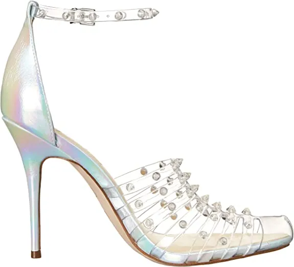 Jessica Simpson Westah Clear/Iridescent Buckle Strap Pointed Toe Stiletto Pumps