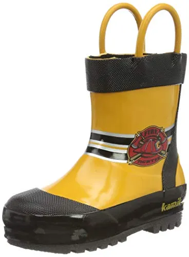 Kamik Girls Fireman Rain Boot, Yellow, 13 Little Kid