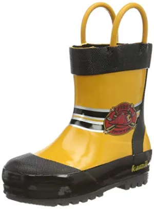 Kamik Girls Fireman Rain Boot, Yellow, 13 Little Kid