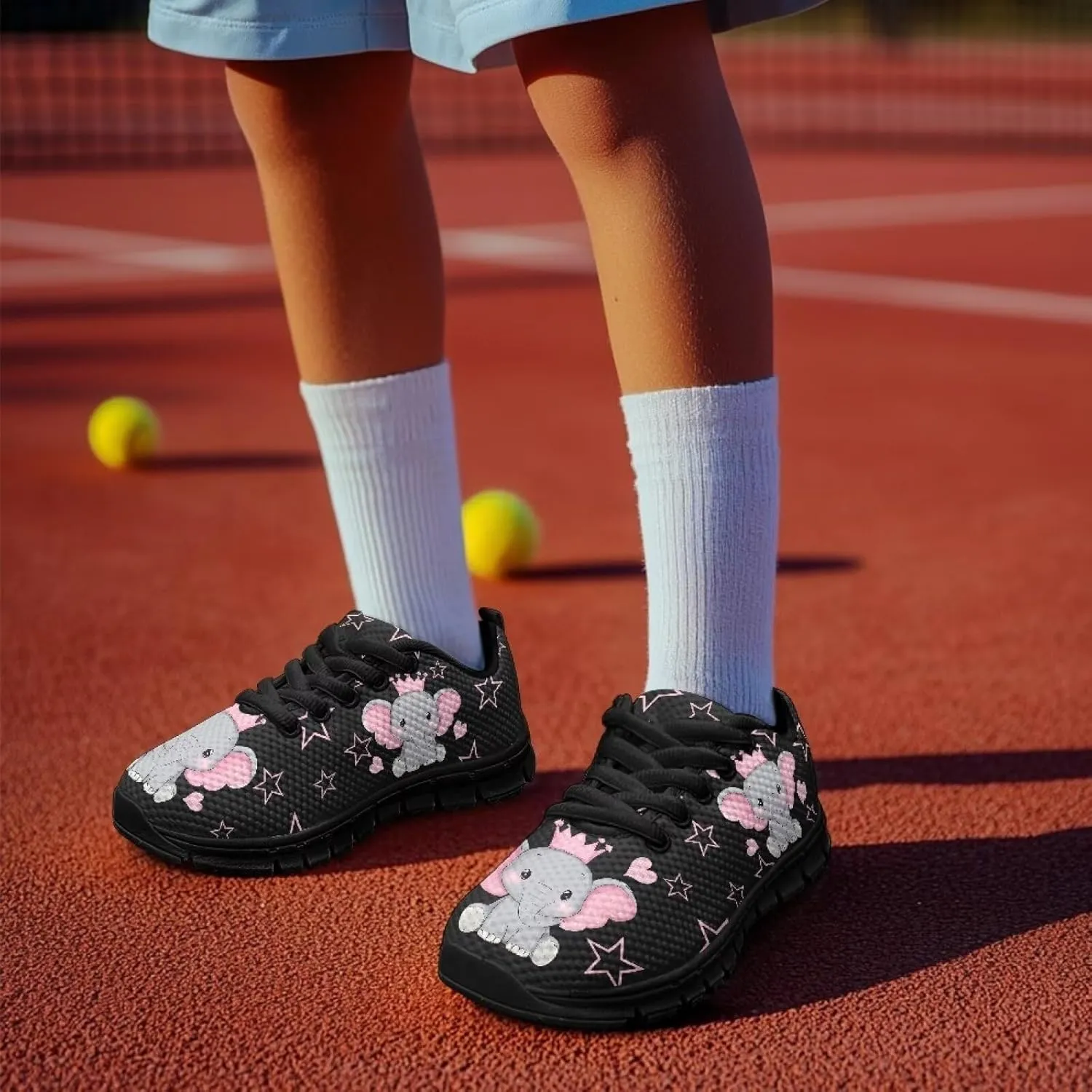 Kids Animals Sneaker Soft Lightweight Lace-Up Anti-Slip Athletic Tennis Shoes for Litter Kids Breathable Outdoor School Footwear Running Shoes for Big Kid US 11-5
