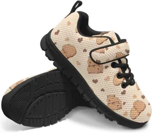 Kids Cute Sneakers for Girls School Single Buckle Sports Shoes Breathable Lightweight Walking Running Shoes
