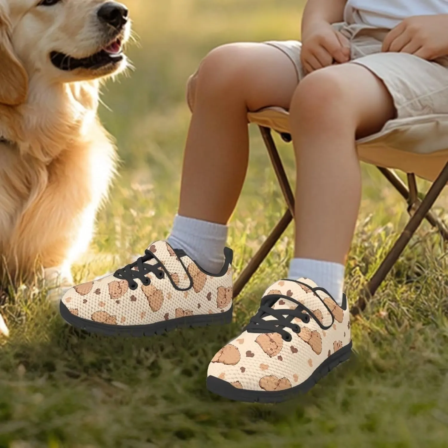 Kids Cute Sneakers for Girls School Single Buckle Sports Shoes Breathable Lightweight Walking Running Shoes