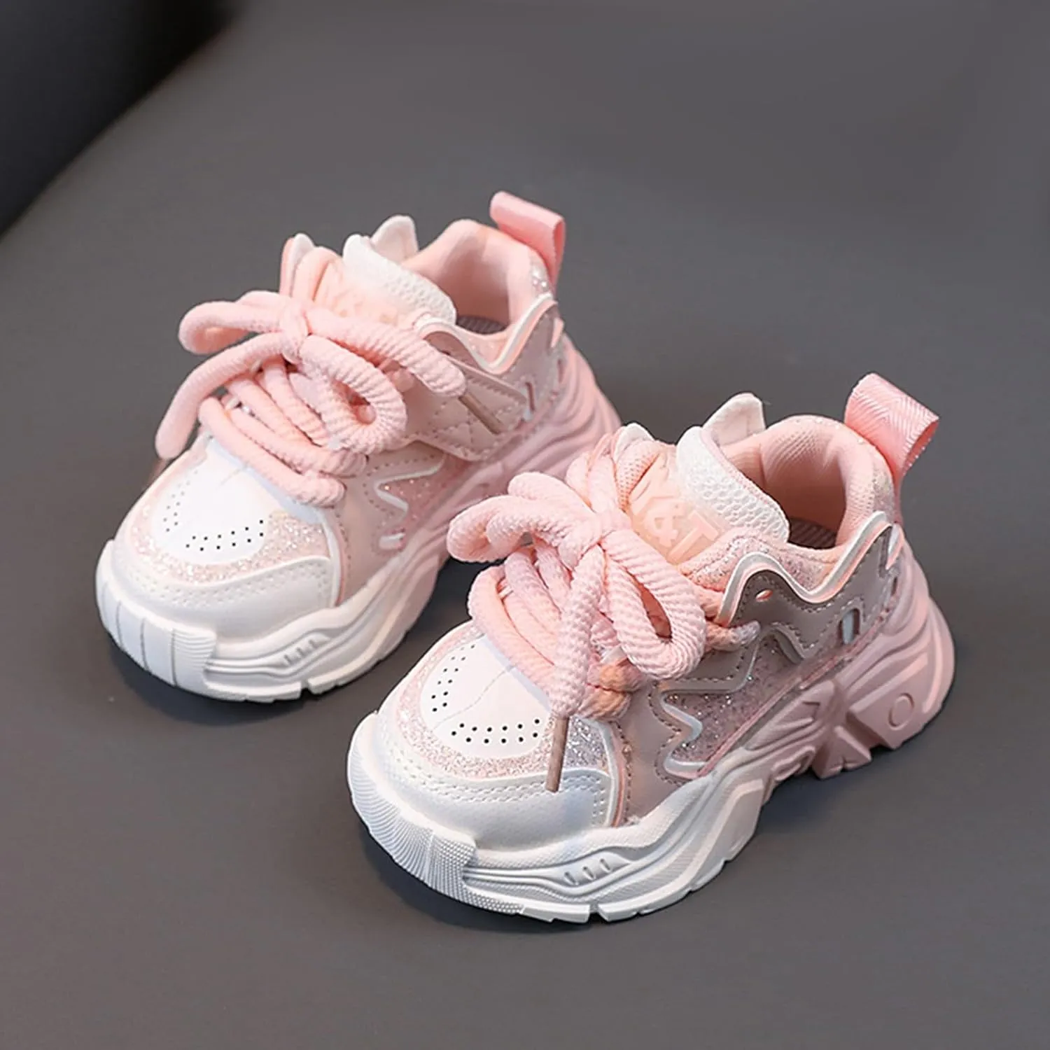 Kids Girls Tennis Shoes Lightweight Breathable Running Athletic Sneakers Comfortable Casual Walking Sports Shoes