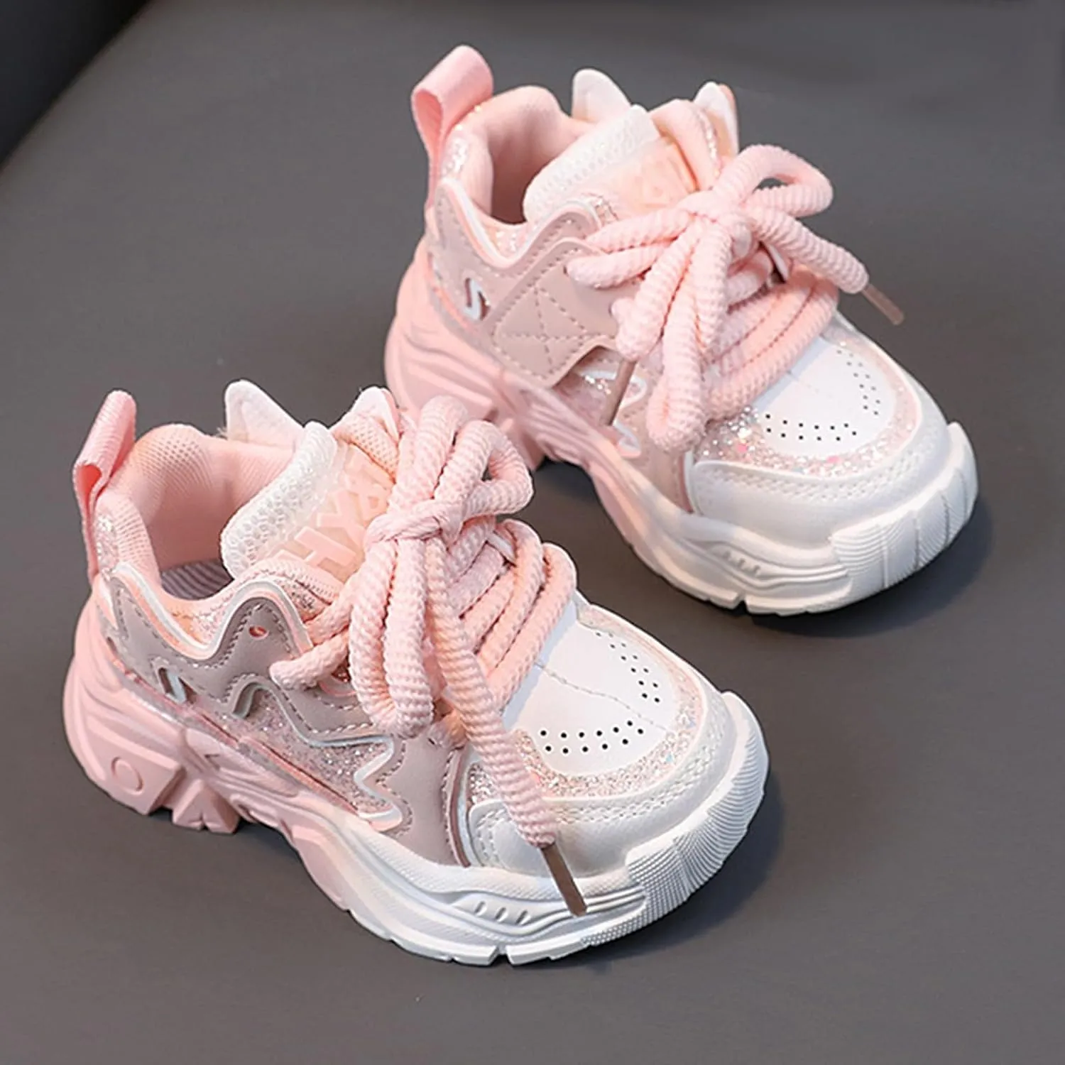 Kids Girls Tennis Shoes Lightweight Breathable Running Athletic Sneakers Comfortable Casual Walking Sports Shoes