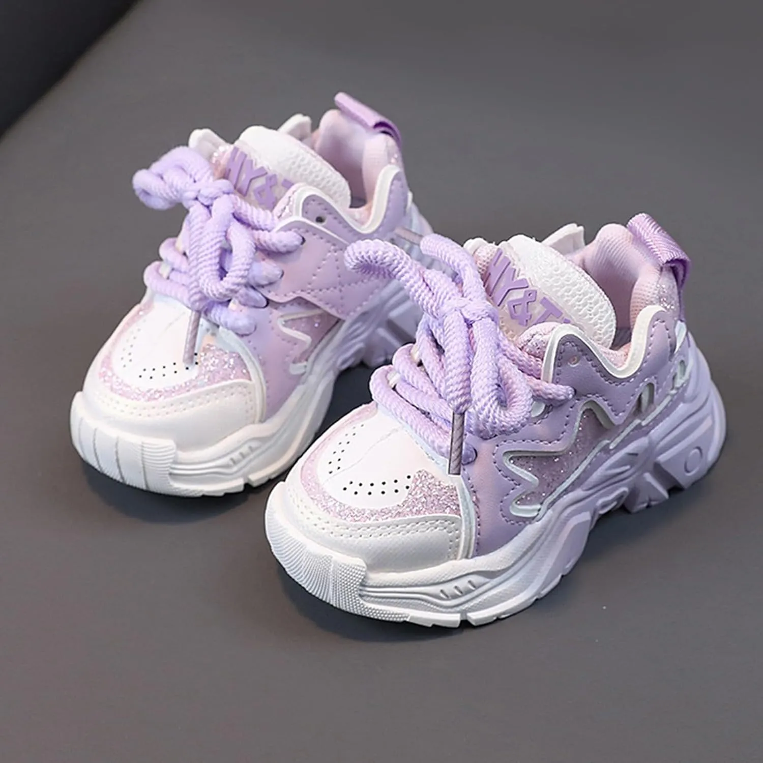 Kids Girls Tennis Shoes Lightweight Breathable Running Athletic Sneakers Comfortable Casual Walking Sports Shoes