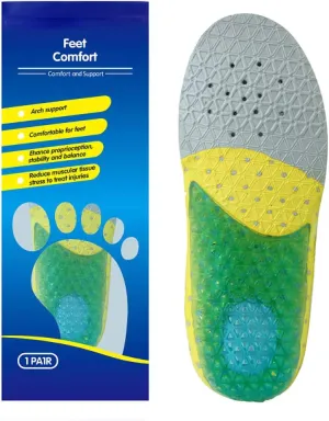 Kids Memory Foam Insoles Comfortable Arch Support Shock Absorbing Silicone Material Insoles Good Feet Step Aid Running Insoles Little Kid US 1-1.5 (7 3/4-8)