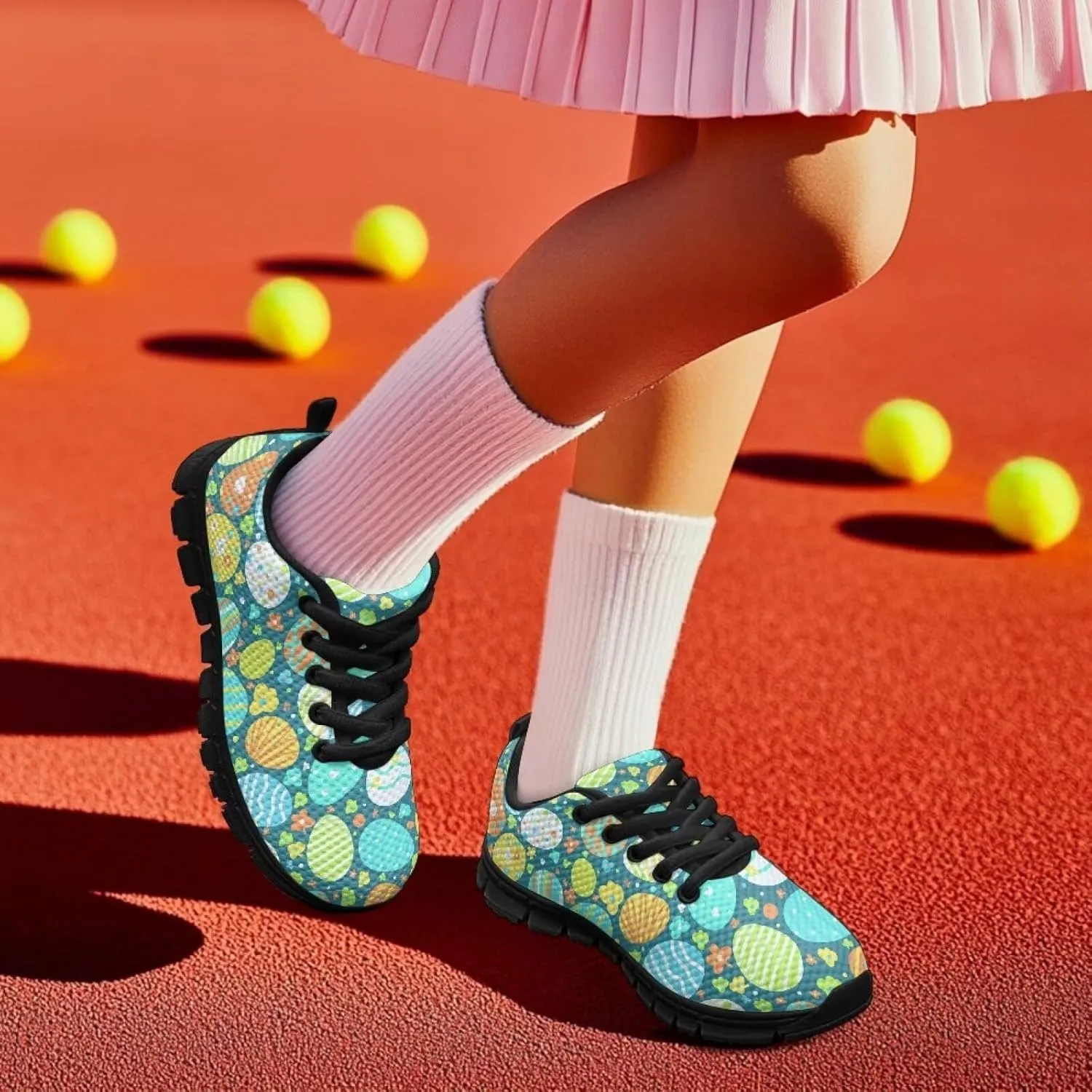 Kids Sneakers Running Shoes Boys Girls Primary School Students Sport Shoes Lace-Up Shoes Non-Slip Walking Tennis Sneaker for Children |Big Kids Black US 11-5
