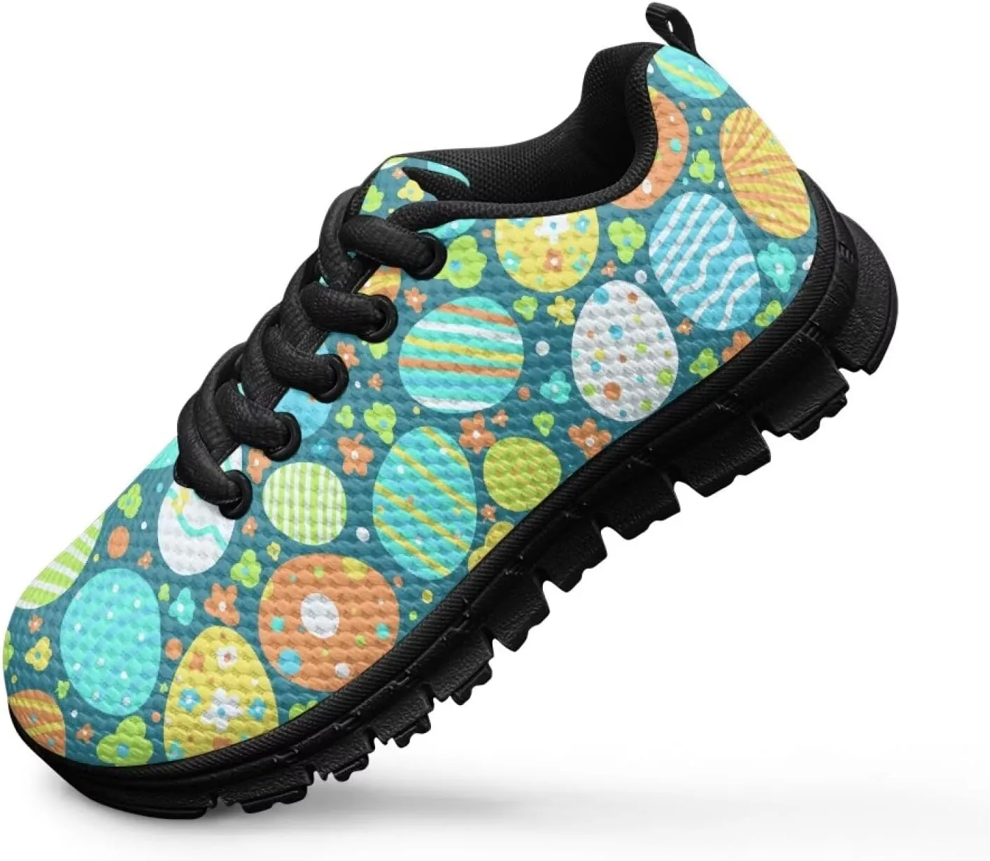 Kids Sneakers Running Shoes Boys Girls Primary School Students Sport Shoes Lace-Up Shoes Non-Slip Walking Tennis Sneaker for Children |Big Kids Black US 11-5