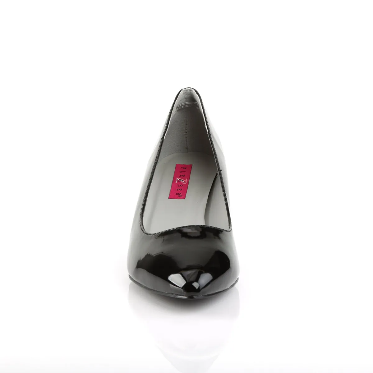 KITTEN-01 Large Size Ladies Shoes 2.5" Heel Black Patent Fetish Footwear