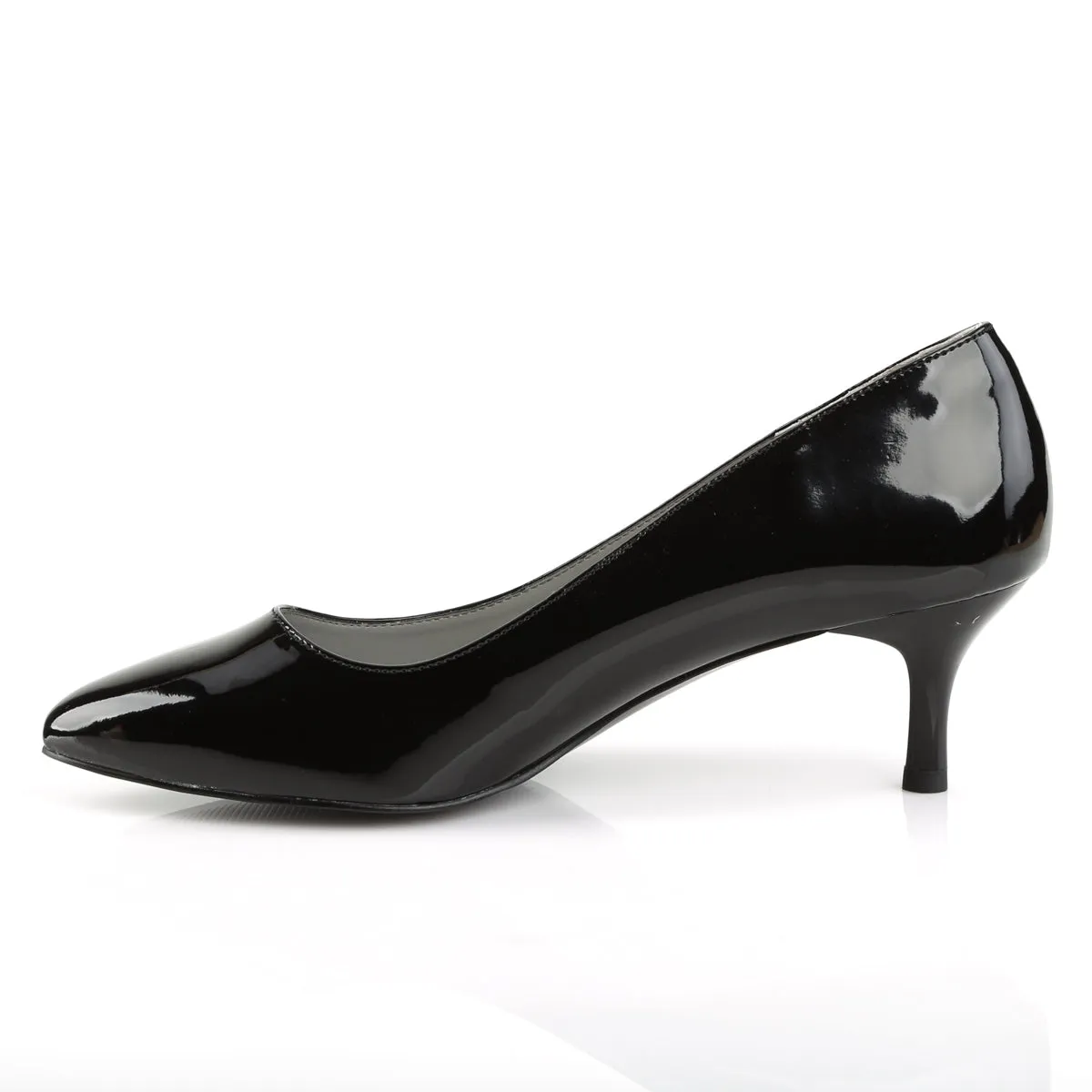 KITTEN-01 Large Size Ladies Shoes 2.5" Heel Black Patent Fetish Footwear