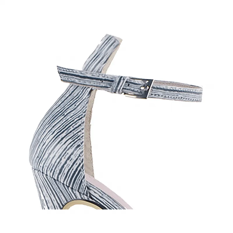 KULMA Striped Platform Leather High Heel Sandals - 10cm