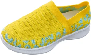 Ladies Fashion Leopard Print Color Block Breathable Mesh Knitted Flat Bottomed Casual Sports Shoes Sneaker Women Shoes