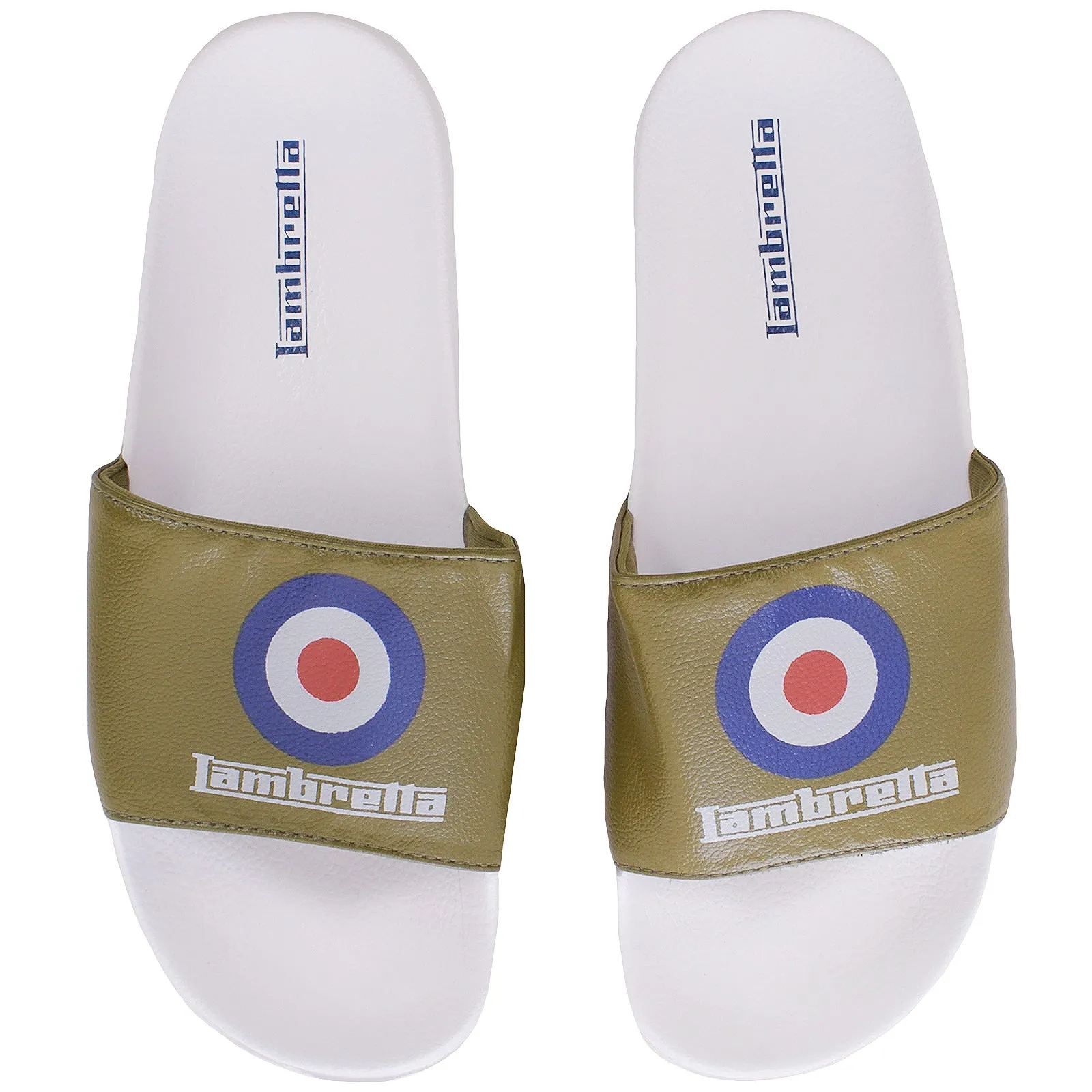 Lambretta Mens Bullseye Target Sliders - Khaki