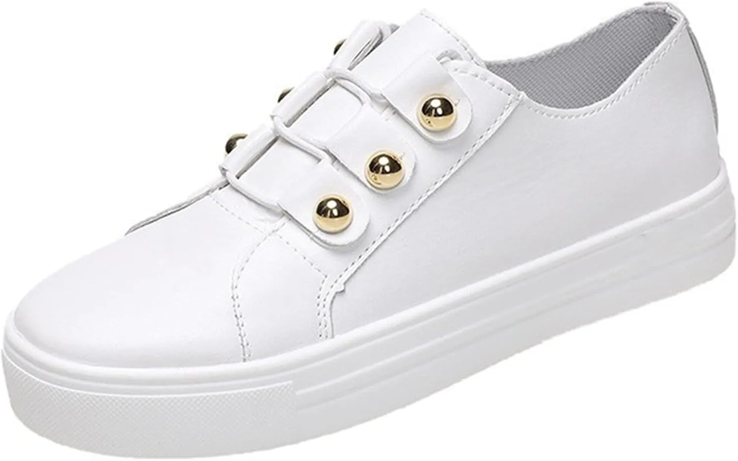 Lausiuoe Sneakers For Women Wide Width Slip On Fashion Canvas Loafers Casual Lightweight Comfort Flat Walking Shoes