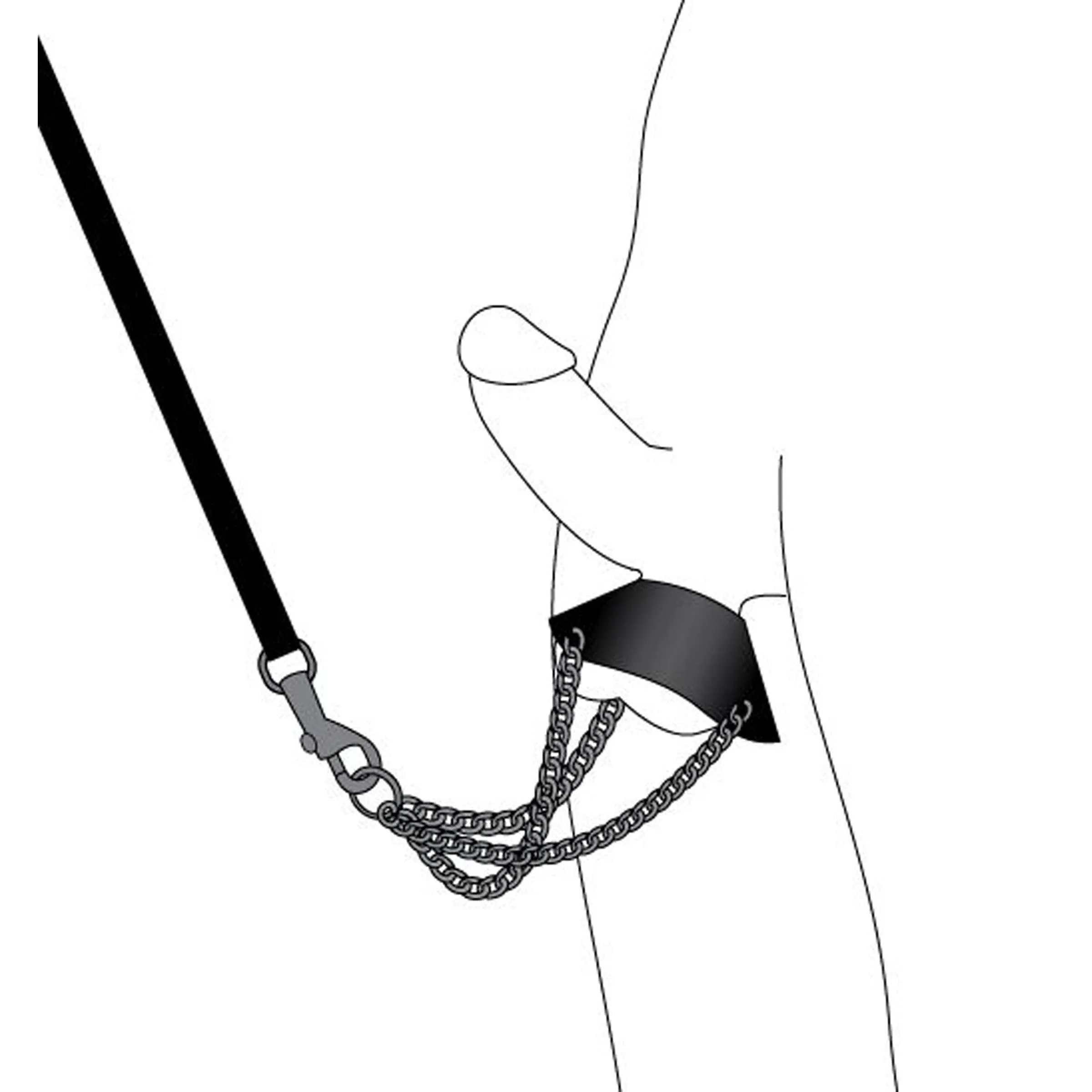Leather Scrotum Parachute and Leash Kit