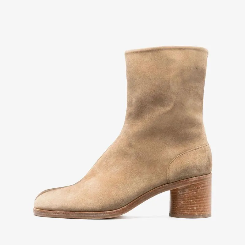 Light Brown Suede Ankle Boots