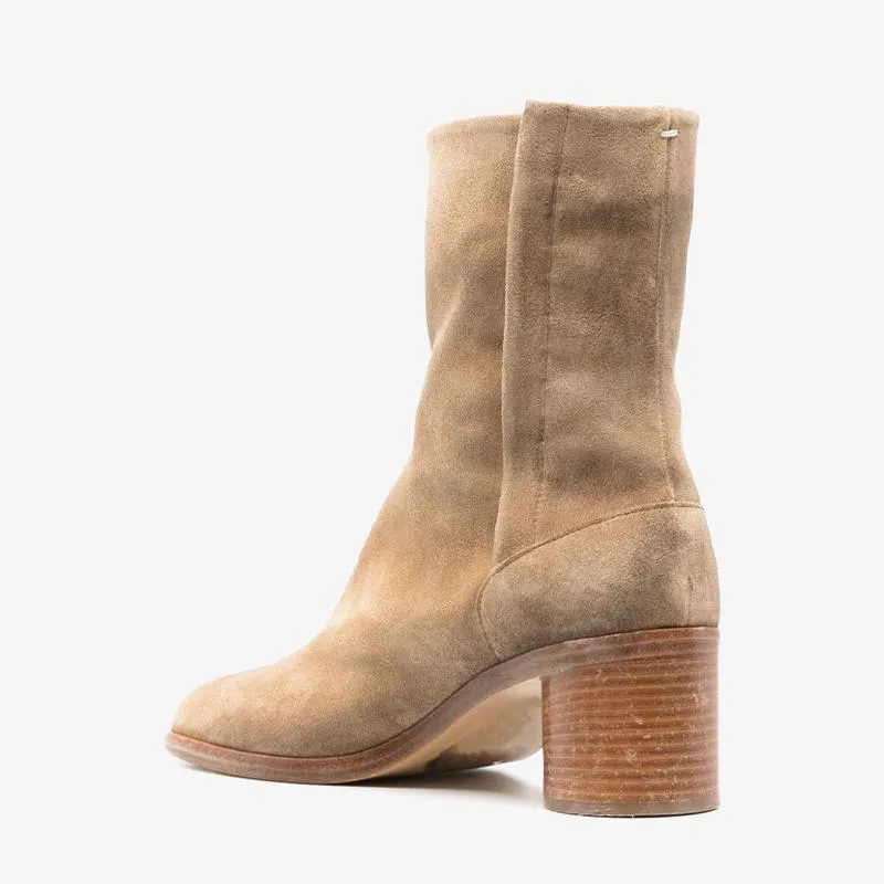Light Brown Suede Ankle Boots