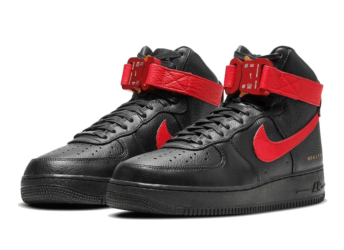 Air Force 1 High Alyx Black University Red trail runner shoes