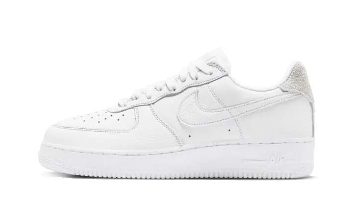 WaterResistantCoating running during a foggy day Air Force 1 Low Craft White