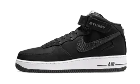 Air Force 1 Mid Stussy All Black Standard Good flexibility