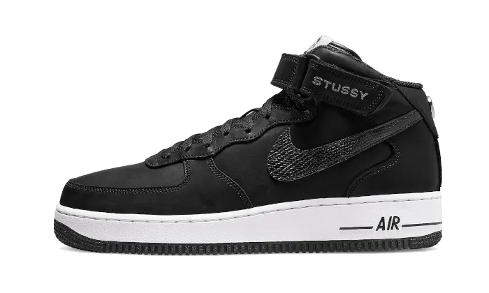 Air Force 1 Mid Stussy All Black Standard Good flexibility