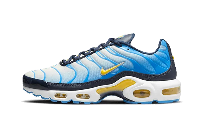 Nike Air Max Plus University Blue Topaz Gold Cross Training Sneakers