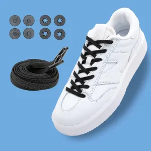 Lock Laces Flat Laces No-Tie Shoelace System - Black