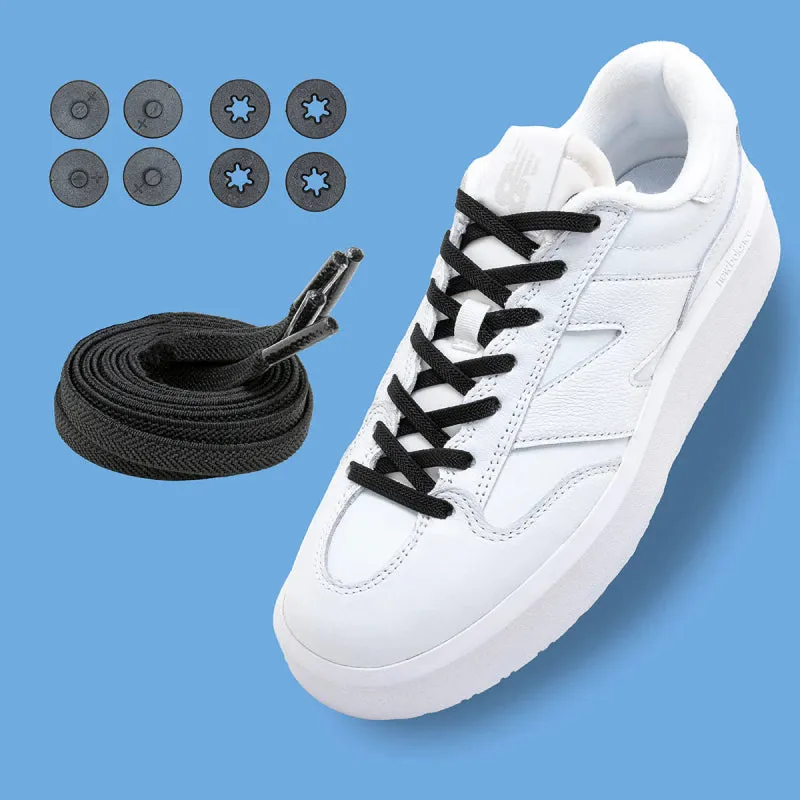 Lock Laces Flat Laces No-Tie Shoelace System - Black