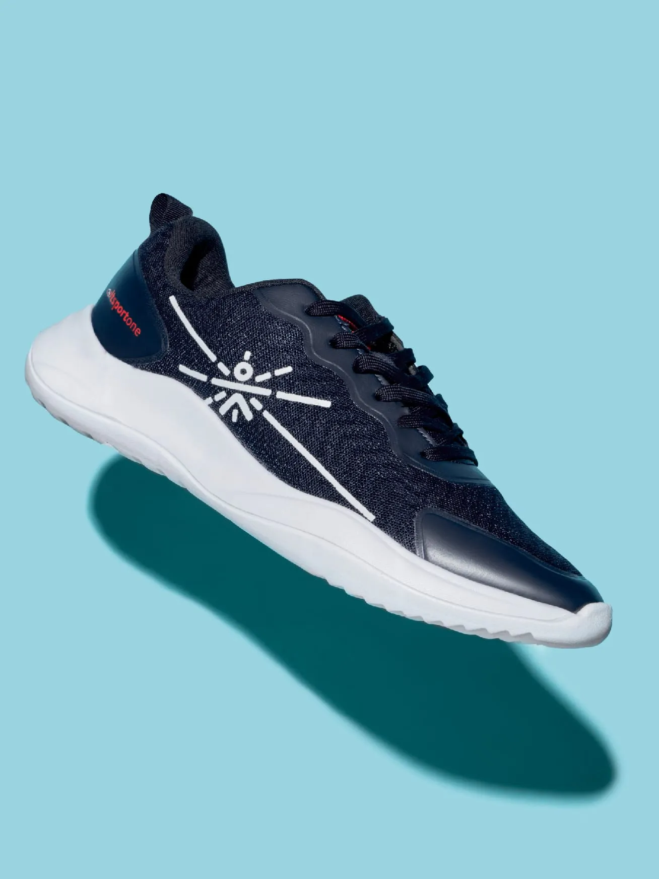 Lope Men Running Shoes - Navy Blue/Red
