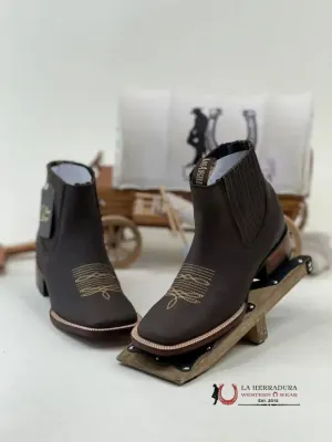 LOS ANGELES CHOCOLATE CRAZY LEATHER SHORT BOOT